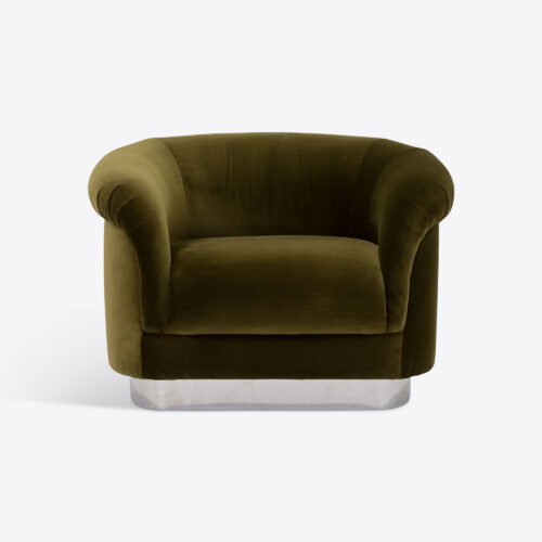 Valentin green velvet metallic armchair