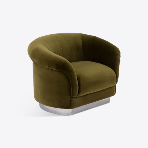 Valentin green velvet metallic armchair