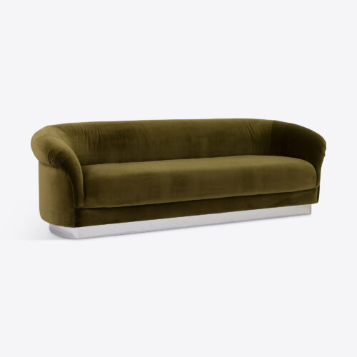 Valentin sofa moss green velvet chrome