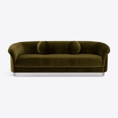 Valentin sofa moss green velvet chrome