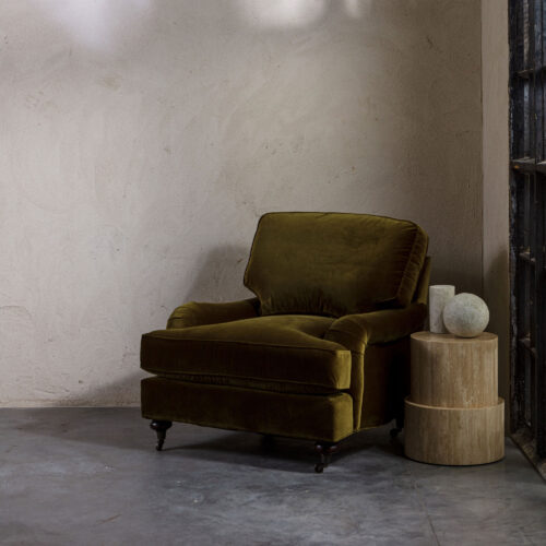 Baxter velvet armchair in Moss green